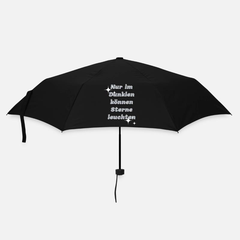 Nur im Dunkel können Sterne leuchten - Regenschirm (klein) - Schwarz