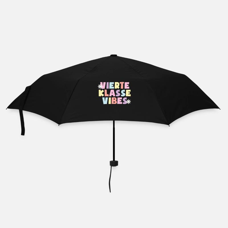 4. Klasse Vibes Schulkind 4. Klasse - Regenschirm (klein) - Schwarz
