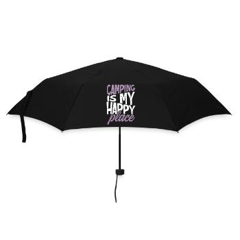 camping happy place - Umbrella (small) - black - Front