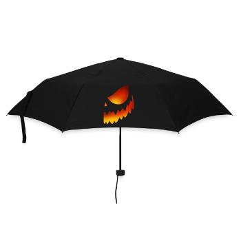 Partner Outfit Halloween Kürbis - Regenschirm (klein) - Schwarz - Vorne