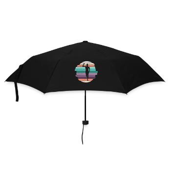 Retro Marathon, Trail Running - Umbrella (small) - black - Front