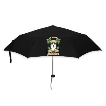 It Is 5 OClock Somewhere Drinking Husky - Umbrella (small) - black - Front