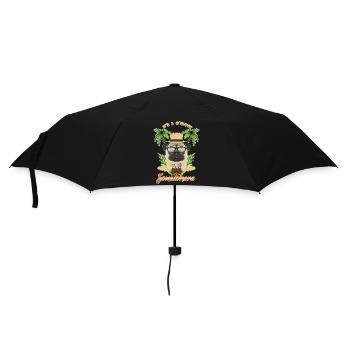 It Is 5 OClock Somewhere Drinking Pug - Regenschirm (klein) - Schwarz - Vorne