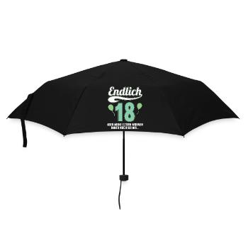 Endlich 18 aber Eltern leben bei mir 18 Geburtstag - Regenschirm (klein) - Schwarz - Vorne