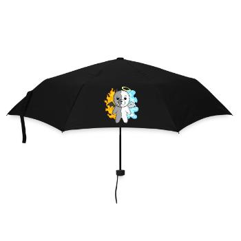 Chien Bichon Frise - Ange et Diable - Parapluie standard - noir - Devant