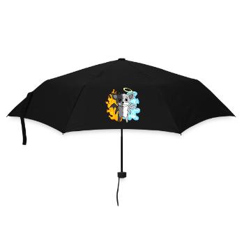 Dog Terrier - Ange et Diable - Parapluie standard - noir - Devant
