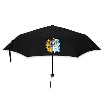 Carlin de chien - Ange et diable - Parapluie standard - noir - Devant