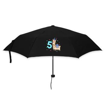 With llama - children's birthday 5 years - Umbrella (small) - black - Front