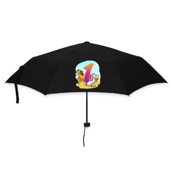 1er anniversaire Équitation sur le thème d’une fête - Parapluie standard - noir - Devant