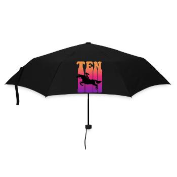 Girl riding, I am 10 years old, children 10. - Umbrella (small) - black - Front