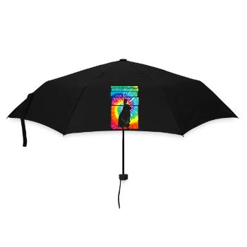 Rabbit Hippie Tie Dye - Regenschirm (klein) - Schwarz - Vorne