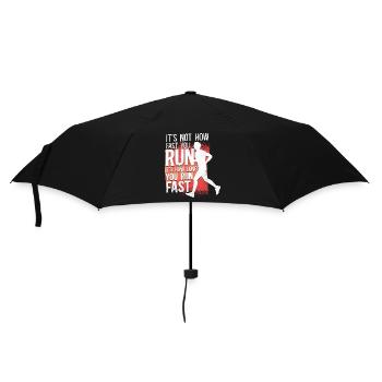 Running Runner Half Marathon - Regenschirm (klein) - Schwarz - Vorne