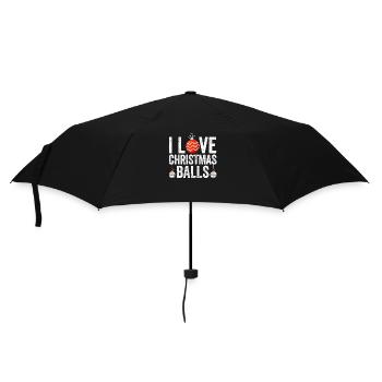 I love Christmas balls Funny Christmas - Umbrella (small) - black - Front