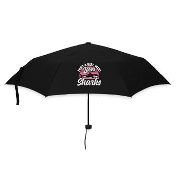 A girl who loves sharks - Umbrella (small) - black - Front