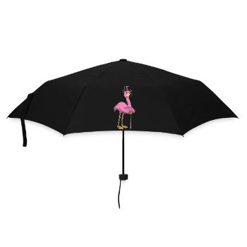 Flamingo Rentner Gehstock - Regenschirm (klein) - Schwarz - Vorne