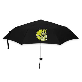 My heart is on that court Tennis - Umbrella (small) - black - Front
