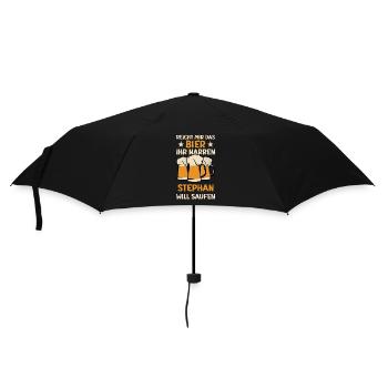 Reicht mir das Bier Stephan Saufen Namen - Regenschirm (klein) - Schwarz - Vorne