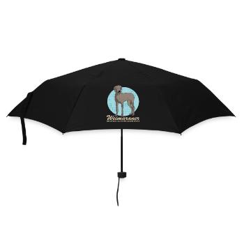 Weimaraner Hunde Hundebesitzer Geschenk - Regenschirm (klein) - Schwarz - Vorne