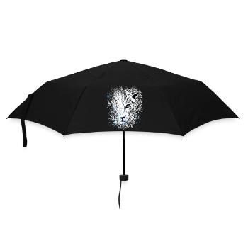Snow Leopard Blue Eyes Cool - Umbrella (small) - black - Front