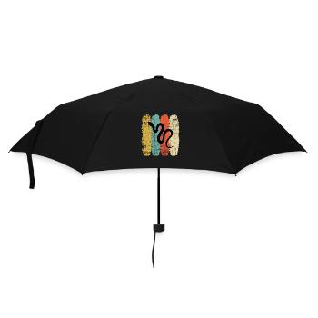 Snake Retro Reptile Python Gift idea - Umbrella (small) - black - Front