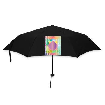 Moderne Kunst Grafik-Design 1 formen Linien Farben - Regenschirm (klein) - Schwarz - Vorne