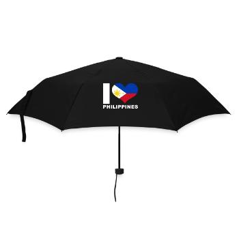 Ich liebe Philippinen Herz Flagge Philippinen - Regenschirm (klein) - Schwarz - Vorne