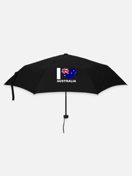 Ich liebe Australien Herz Flagge Australien - Regenschirm (klein) - Schwarz