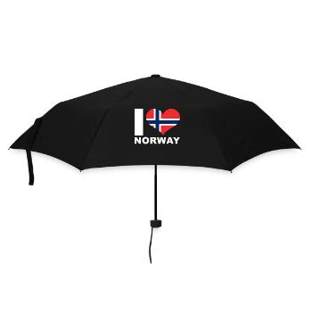 I love Norway heart flag Norway - Umbrella (small) - black - Front