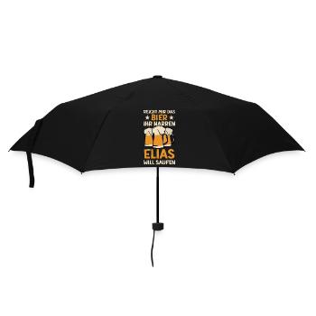 Reicht mir das Bier Elias Saufen Namen - Regenschirm (klein) - Schwarz - Vorne
