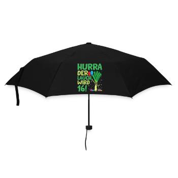 Hurra der Lauch wird 16 - Regenschirm (klein) - Schwarz - Vorne