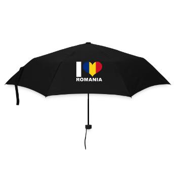 I love Romania heart flag Romania - Umbrella (small) - black - Front