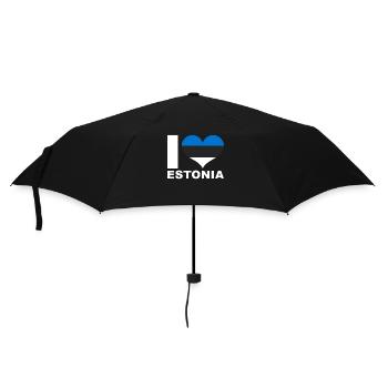 I love Estonia heart flag Estonia - Umbrella (small) - black - Front