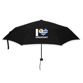 Ich liebe Uruguay Herz Flagge Uruguay - Regenschirm (klein) - Schwarz - Vorne