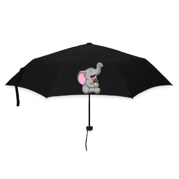 Elefant Waffeleis - Regenschirm (klein) - Schwarz - Vorne