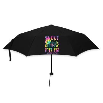 Frieden Aus Einzelnen Ziffern Ich Bin 10 | - Regenschirm (klein) - Schwarz - Vorne