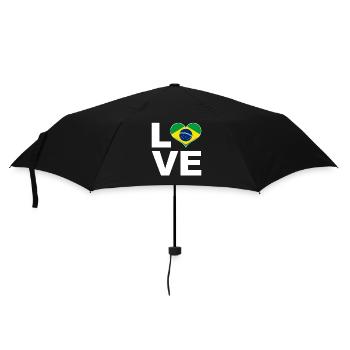 I love Brazil heart flag Brazil - Umbrella (small) - black - Front