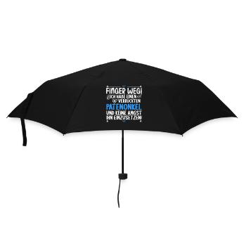 Finger weg habe verrückten Patenonkel keine Angst - Regenschirm (klein) - Schwarz - Vorne