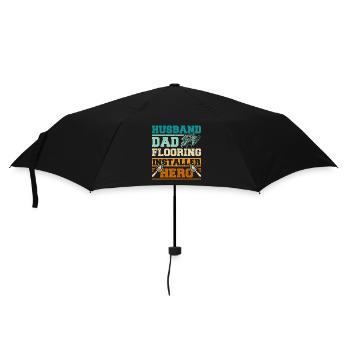 Husband dad flooring installer hero - Umbrella (small) - black - Front