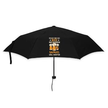 Reicht mir das Bier Samuel Saufen Namen - Regenschirm (klein) - Schwarz - Vorne