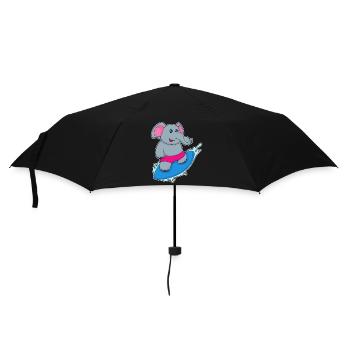 Elephant Surfing Surfboard Summer - Umbrella (small) - black - Front