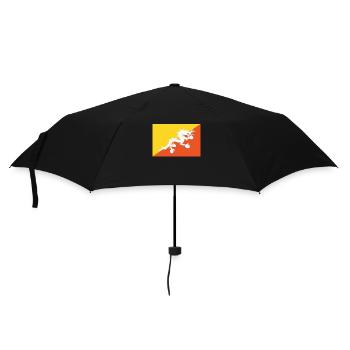Official Bhutan Flag Bhutanese Country Pride - Umbrella (small) - black - Front