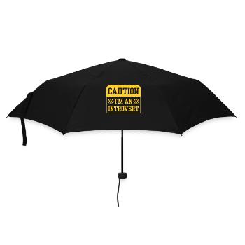 Caution I Am An Introvert Shy - Umbrella (small) - black - Front