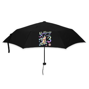 Rolling Into 3 Roller Skaters Skates 3rd year - Umbrella (small) - black - Front