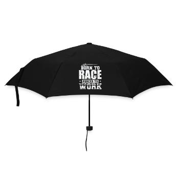 Né pour courir forcé de travailler Course de karting - Parapluie standard - noir - Devant