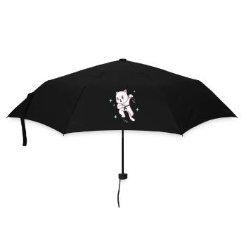 Kawaii Cat Ninja Kitten Fighter Karate - Umbrella (small) - black - Front