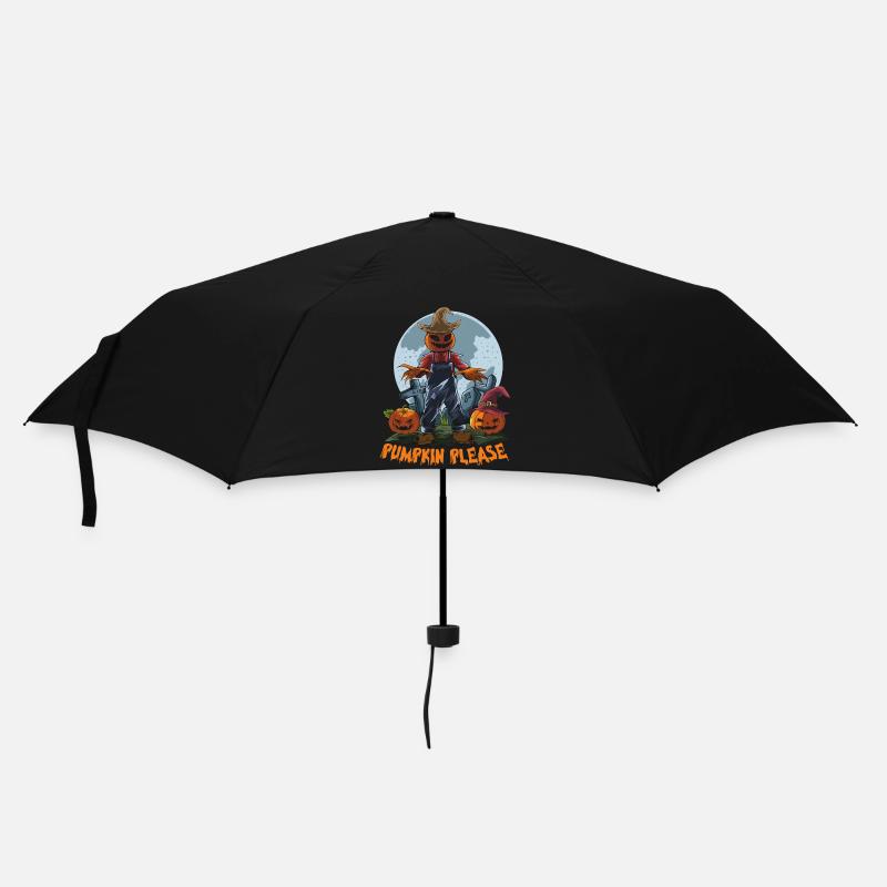 Halloween Kürbis Horror - Regenschirm (klein) - Schwarz