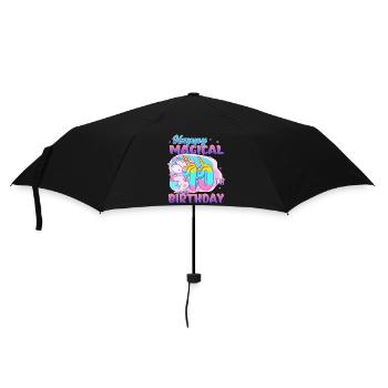Alles Gute Zum 10. Geburtstag Einhorn Pony - Regenschirm (klein) - Schwarz - Vorne