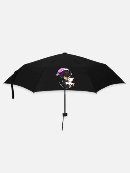 Hund Hunderasse Dackel - Regenschirm (klein) - Schwarz