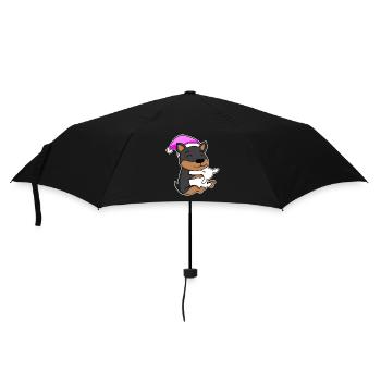 Chien Nain Pinscher avec oreiller et bonnet de couchage - Parapluie standard - noir - Devant