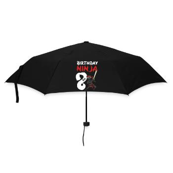 Birthday Party 8 Years Old Japanese Ninja Birthday - Umbrella (small) - black - Front